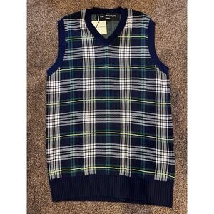 Vintage Comme Des Garçon Plaid Vest Womens Size Large Wool Blend Academia